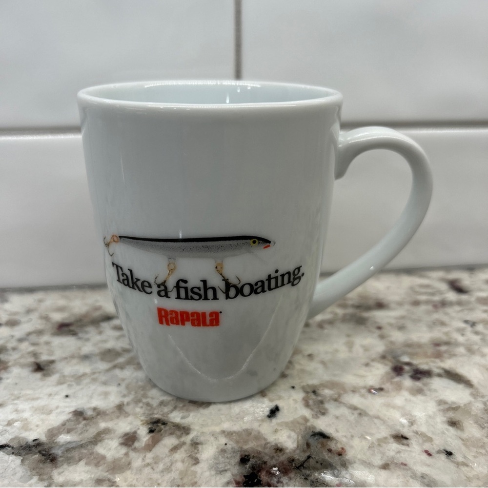 Rapala "Take a Fish Boating" Coffee Mug Fishing Lure Company Novelty Outdoor
